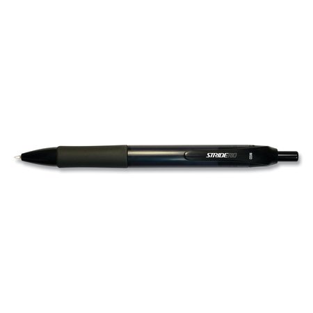 Stride StrideRio Gel Pen, Retractable, Medium 0.7 mm, Black Ink, Translucent Black Barrel, 12PK 52001